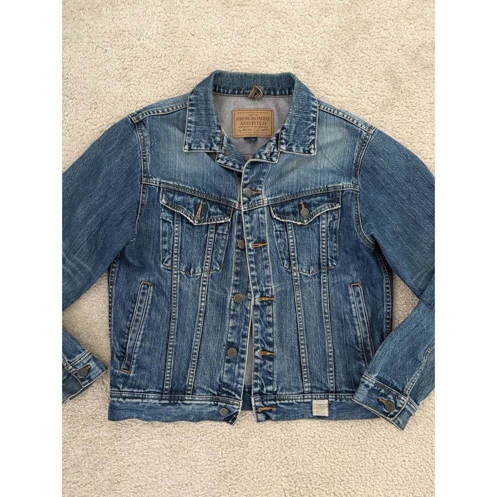Abercrombie and Fitch Blue Jean Jacket Classic Fit Small Vintage Y2k Distressed